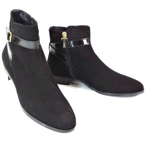 LUIGI TRAINI 🇮🇹 WOMEN'S BLACK SOFT SUEDE COMFORT WINTER BOOTIES